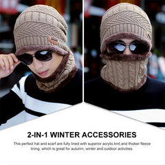 VBIGER Winter Beanie Hat Scarf Set Warm Knit Hat Thick Knit Skull Cap For Men Women