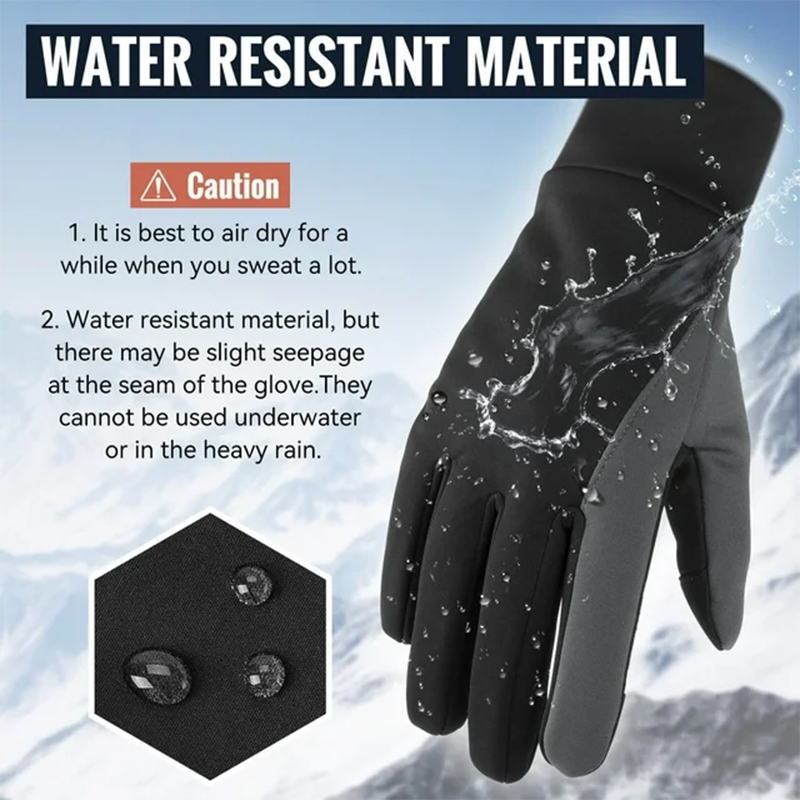 OZERO Mens Winter Thermal Gloves Touch Screen Glove Water Resistant Windproof Warm for Driving Cycling Running