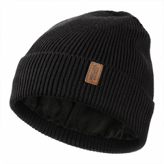 WMCAPS Winter Beanie for Men Women, Fleece Lined Beanie Soft Warm Knit Hat Ski Stocking Cuffed Cap(Black)